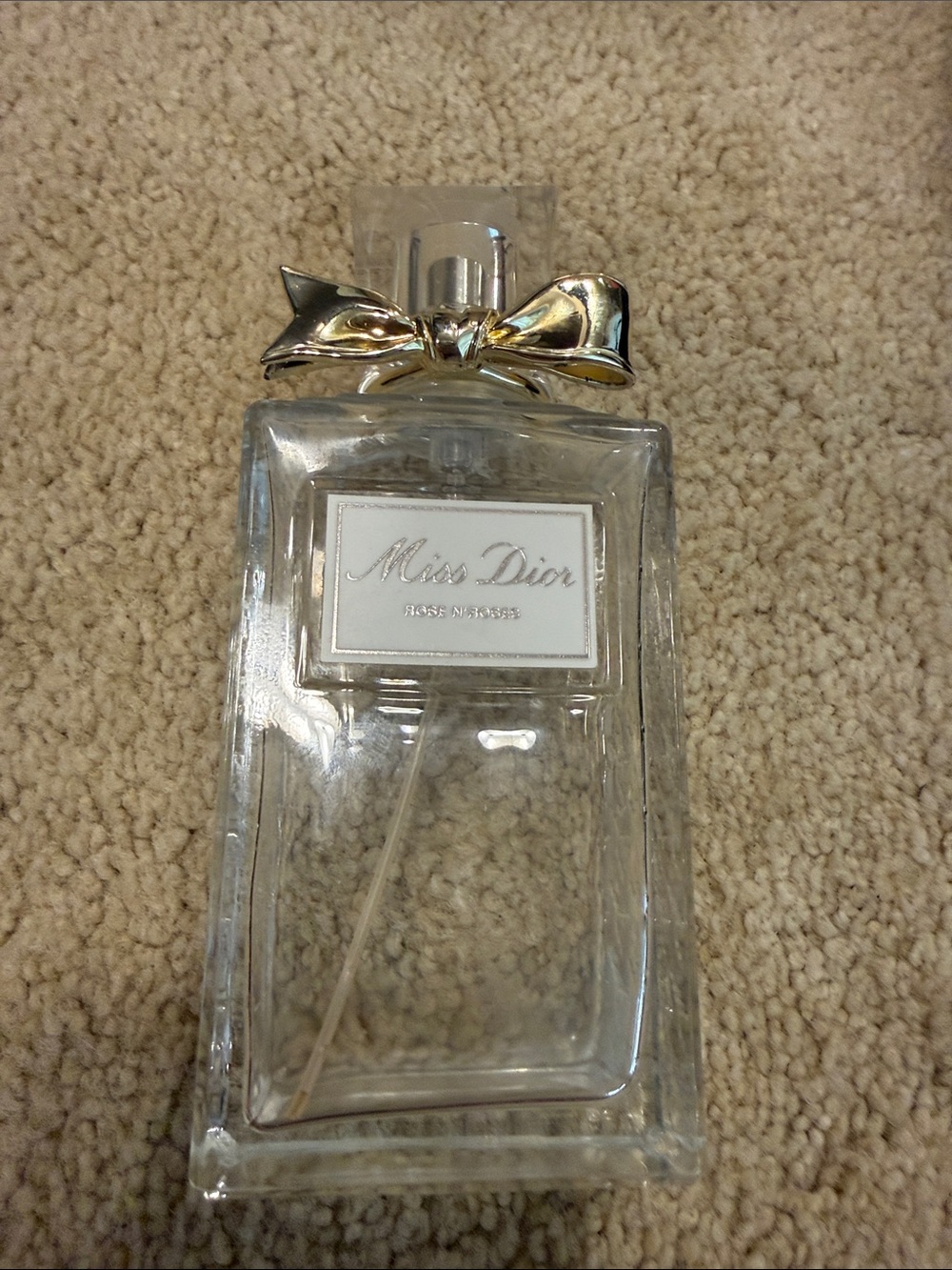 Miss Dior Eau de Parfum Bottle with Gold Bow 3.4 oz empty